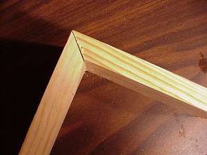 Miter cut on 45 degree angle