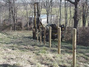 Driving fence post every 8 feet