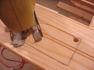 Cut out for outlet using jig saw