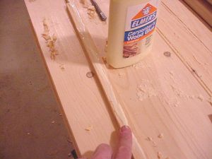 Use wood glue on filler